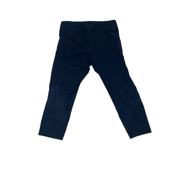 Second Skin Black High Rise Compression Cropped Athletic Leggings Size Large - Picture 3 of 4